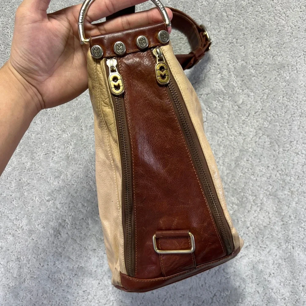 VINTAGE Marino Orlandi Bag Italian Geniune Leather Tan‎ Brown Crossbody Shoulder